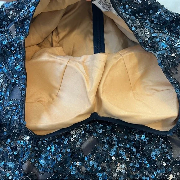 Scala blue sequin cocktail dress, Size 8 - Picture 6 of 8